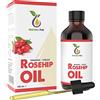Natura Pur Olio di Rosa Mosqueta 120ml - 100% naturale, spremuto a freddo, vegano - Rosehip Oil per viso, corpo, capelli, pelle, mani