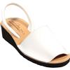 HECHO EN ESPAÑA Sandali Ibicencas, Menorquinas in Pelle con zeppa, altezza 4 cm, Ibicencas Estive, Cuoio, Suola leggera, 36 EU