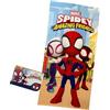 Marvel Asciugamano per bambini Spidey e la sua supersquadra 70 x 140 cm | 100% poliestere morbido e leggero, asciugatura rapida, ideale per spiaggia piscina e bagno bambini e fan di Spiderman