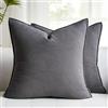 Velvhom Federe Cuscini Divano 45 x 45 Grigio Scuro Copricuscini Cotone e Lino Autunno Inverno Boho Federe Quadrate Lussuose Decorazioni per Cuscino, Divano, Sedia, Camera da Letto, Arredo Set di 2