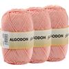 Etrexonline Gomitolo Filato 220 Metri di 100% Cotone Perfetto per Maglia e Uncinetto - Colore Salmone 100 gr x 3 Pezzi