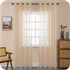 GIRASOLE HOME Coppia Tende Itaca Filtranti in Simil Lino 2 Pannelli con Occhielli (Beige, 140x290cm)