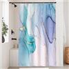 Uiiooazy Tenda Doccia Antimuffa, Tenda Doccia 120x200cm Blu Effetto Marmo Verde Turchese Astratta Viola Tende da Bagno Tessuto Lavabile Impermeabile Poliestere Tende per Vasca da Bagno con 8 Anelli