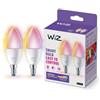 WiZ Lampadina Candela Smart LED WiFi, Luce Bianca e Colorata, E14, 40W, Tecnologia SpaceSense, Controllo Vocale (Alexa, Apple HomeKit, Google Home), confezione da 2