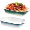 Bocguy 2 pirofile in ceramica, 23 x 13 cm, rettangolari, piccole pirofile, con manico, per lasagne, tiramisù e casseruola