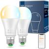 DUSKTEC Lampadine LED Alexa E27 12W (Equivalenti a 120W), Lampadina E27 A60 Smart Bluetooth, Dimmerabile 2700K-6000K Luce Bianco Caldo Fredda 1300 Lumen, App Controllato, 2 Pezzis
