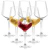 Teruntrue Set di 6 Bicchieri da Vino 435 ml - in Cristallo Moderno - Resistenti al Lavastoviglie, Antiurti, Durabili & Suono Piacevole - Trasparenti per Vino Bianco e Aperitivi