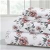 Modern Threads Lenzuola in morbida microfibra stampata - Lussuosa biancheria da letto in microfibra - Include lenzuolo piatto, lenzuolo con angoli con tasche profonde e federe Rose Bloom Full