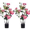 Zstar 2 alberi di peonia artificiale, 70 cm, grandi piante di peonie artificiali, in vaso, grande albero di peonia artificiale con foglie verdi, albero decorativo per soggiorno, ufficio, casa, rosa