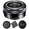 AOM Sony SELP1650 - Obiettivo OSS da 16-50 mm: obiettivo Sony E PZ 16-50 mm f/3.5-5.6 OSS (nero) + kit di partenza Pro Combo - Versione internazionale
