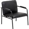 Baroni Home Poltrona in Ecopelle con Struttura in Ferro Design Moderno di Metà Secolo, Seduta Relax per Salotto, Camera da Letto, Ufficio, 78x59x64 cm, Nera