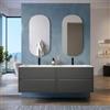 DEGHI Mobile bagno sospeso con cassetti 160 cm antracite opaco e specchi - Dedalo