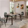DEGHI Tavolo allungabile 180-260x90 cm top effetto marmo bronzo opaco con gambe noce - Montalto