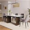 DEGHI Tavolo allungabile 180-260x90 cm top effetto marmo calacatta venezia opaco con gambe noce - Garvi