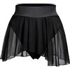 ODASDO Costume da pole dance da donna, pantaloncini rave, mutandine con volant, gonna a rete, pantaloni caldi, abbigliamento da discoteca, nero, M