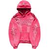 Vivoofchic Felpa Y2K Uomo Donna con Cappuccio - Felpa Harajuku Streetwear con Patchwork a Stella, Gotica Pullover Hip Hop Punk, Felpa Autunno/Inverno con Tasche e Cappuccio