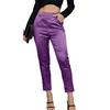 Fakanhui Abito da donna in raso di seta casual elastico a vita alta elasticizzato pantaloni eleganti pantaloni, C03 Viola, M