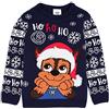 Paw Patrol Maglione Natalizio Bambini Ragazzi Chase Lavorato Maglia Natale Blu 4-5 Anni