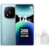 Xiaomi Redmi Note 14 Pro + 5G/Xaiomi 67W HyperCharge Combo (Type-A) EU (blu blu, 12 GB di RAM, 512 GB di memoria) | World Premier MTK Dimensity 7025 Ultra | 2100 Nits più luminoso segmento 120 Hz AMOLED