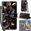 PHINIENLAND Cover per Samsung Galaxy A51 / M40s custodia portafoglio Fiori | 3 scomparti carte, 1 tasca banconote, Chiusura magnetica, Supporto, Pelle PU flip cover per Samsung A51