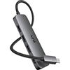 uni Hub USB C a 4 porte USB 3.0 da 60 cm, adattatore da USB C in alluminio da 5 Gbps (Thunderbolt 3) a USB 4 in 1, compatibile con MacBook Pro, iPad Pro, Chromebook, XPS ecc-60 cm