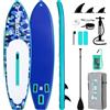 FunWater Paddleboard gonfiabile con 3 pinne, zaino, pompa, impermeabile, custodia per cellulare, guinzaglio di sicurezza, pagaia, adatto per tutti i livelli (motivo mimetico)