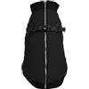 Bobby Easy - Cappotto per cani con imbracatura integrata, taglia dorso 25 cm, interno in pile, chiusura a zip superiore, riflettente, colore Nero