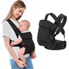 IULONEE Ergonomico Marsupio per Neonati Regolabile Porta Bebè Portabebè per Neonato Baby Carrier Wrap Confortevole Bambini marsupio per Toddler Bebè Neonato Nero