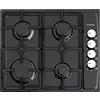Luxell Piano Cottura 4 Fuochi 60 Cm da Incasso a Gas Luxell LX-410 BF Acciaio Inox Nero In Ghisa Comando valvolato