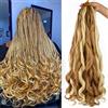 ACUTEBAO French Curly Braiding Hair for Box Braids 27/613 Bouncy Braiding Hair Extensions 8 Packs 24 Inch Spanish Curly Synthetic Spiral Curl Silky Braiding Hair Extensions (24 inch,27/613#)
