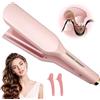 Afenau Piastra Onde per Capelli, Afenau 32mm Piastra Onde Larghe con 5 Impostazioni di Temperatura, a Forma di V, Piastra Arricciacapelli, Ferro Onde Capelli per Capelli Lunghi/Corti (Rosa)