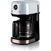 Ariete 1396 Macchina da caffè con filtro Moderna, Caffè americano, Capacità fino a 15 tazze, Base riscaldante, Display LCD, Filtri estraibili e lavabili, Bianco