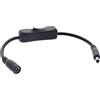 InLine Cavo DC con interruttore, spina DC 5,5 x 2,50 mm, AWG 18, nero, 0,2 m, 26906G