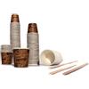 Bioaiks KIt per ufficio 250 Bicchierini Caffe in Carta con Palettine in Legno - Biodegradabili, Marroni, 75 ml