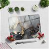 Decoritashop Tagliere in vetro, 40 x 30 cm, effetto marmo, protezione piano di lavoro per cucina, durevole, igienico, in vetro temperato, facile da pulire, resistente ai graffi, resistente al calore