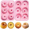 Ceeyoll 2 Pezzi Rose Stampo Ciambella, Teglia Antiaderente per Muffin,Riutilizzabili al Silicone per Muffi Perstampo Muffin Silicone Cupcake Stampo Ciambelline, per Torte, Biscotti, Bagel