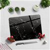 Decoritashop Tagliere in vetro, 40 x 30 cm, effetto marmo nero, protezione per piano di lavoro da cucina, durevole, igienico, facile da pulire, in vetro temperato, antigraffio, resistente al calore