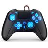 FOIRCEADAL Controller for PS-5 Gamepad Remote Control with Dual Motor Vibration/6-Axis Sensor/Turbo/3.5mm Audio Jack/Touch Pad for Ps-3/Ps-4/Ps-5/Pro/Slim/S-witch/Pc (RGB) Black