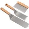Anmarko Set professionale di spatole per piastra - spatola in acciaio inox e raschietto per piastra - Spatola pesante accessori per piastra in ghisa, barbecue con parte superiore piatta - di grado commerciale