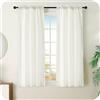 GIRASOLE HOME Coppia Tende Zante Semi Oscuranti Fantasia Onde Effetto Metallizzato 2 Pannelli con Tasca (Panna, 70x145cm)