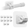 Lium Berg 10 Pz Ganci per Tende Senza Bucare Infissi PVC Adesivi - Supporto Reggi Bastone Autoadesivo Forte, Montaggio Facile su Finestre, Porta, Cucina, Bagno, Doccia, Soluzione Pratica (Bianco)