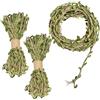 YuCool Nastro a foglia di juta da 98 piedi 5 mm, corda da appendere a parete in juta naturale YuCool con foglie verdi artificiali per matrimonio rustico, decorazioni per feste nella giungla (3 rotoli)