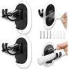 SHFYFHS 2 Pezzi Staffa Autoadesiva per Asta Tende Supporti, (Autoadesivo e foratura) Ganci per Tende Senza Bucare, Supporti Asta Tende, Tende Finestre PVC Staffe, per Bagno, Hotel, Camera da Letto (Nero).