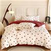 Freyamy Copripiumino 220 x 240 cm+2 federe 65 x 65 cm cuore stampato rosso bianco set da letto matrimoniale per adulti motivo cuore set copripiumino in microfibra con cerniera