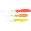 Rockingham Forge Set di 3 coltelli multiuso 8007 Essentials Range, comprende spelucchino da 9 cm, coltello da bistecca da 11 cm, coltello multiuso da 12 cm, manici verdi, arancioni e rossi