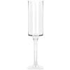 DRW Vaso da tavolo con piede in vetro trasparente 12x12x41cm