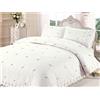 Rapport Home Sophie Rapport Home Copripiumino Set Letto Ricamato con Bordo in Pizzo Floreale, Poliestere-Cotone, Crema, 3 Pezzi, Matrimoniale