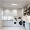 Lightbox Pannello LED parete | 45 x 45 cm | pannello dimmerabile da parete e soffitto con cornice bianca e telecomando e CCT | colore della luce da bianco caldo a bianco freddo (3000-6500 K) |