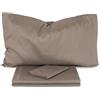 Morbidissimi Set lenzuola Completo letto, Sotto + Sopra + federa, No Stiro, Colore Tortora, Una piazza e mezza, Tinta Unita in Microfibra, Made in Italy J605