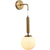 VR VETRINEINRETE Vetrineinrete® Applique a parete pendente in stile contemporaneo con attacco G9 di colore bronzo con sfera in vetro